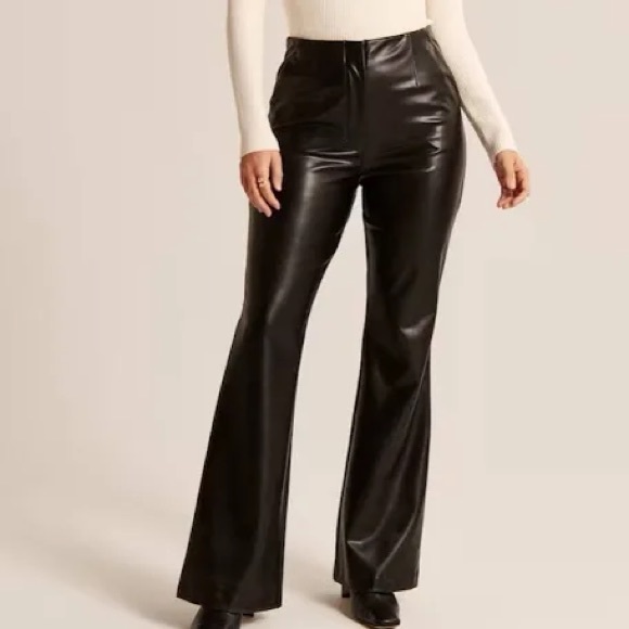 Abercrombie & Fitch Pants - A&F vegan leather flare pants